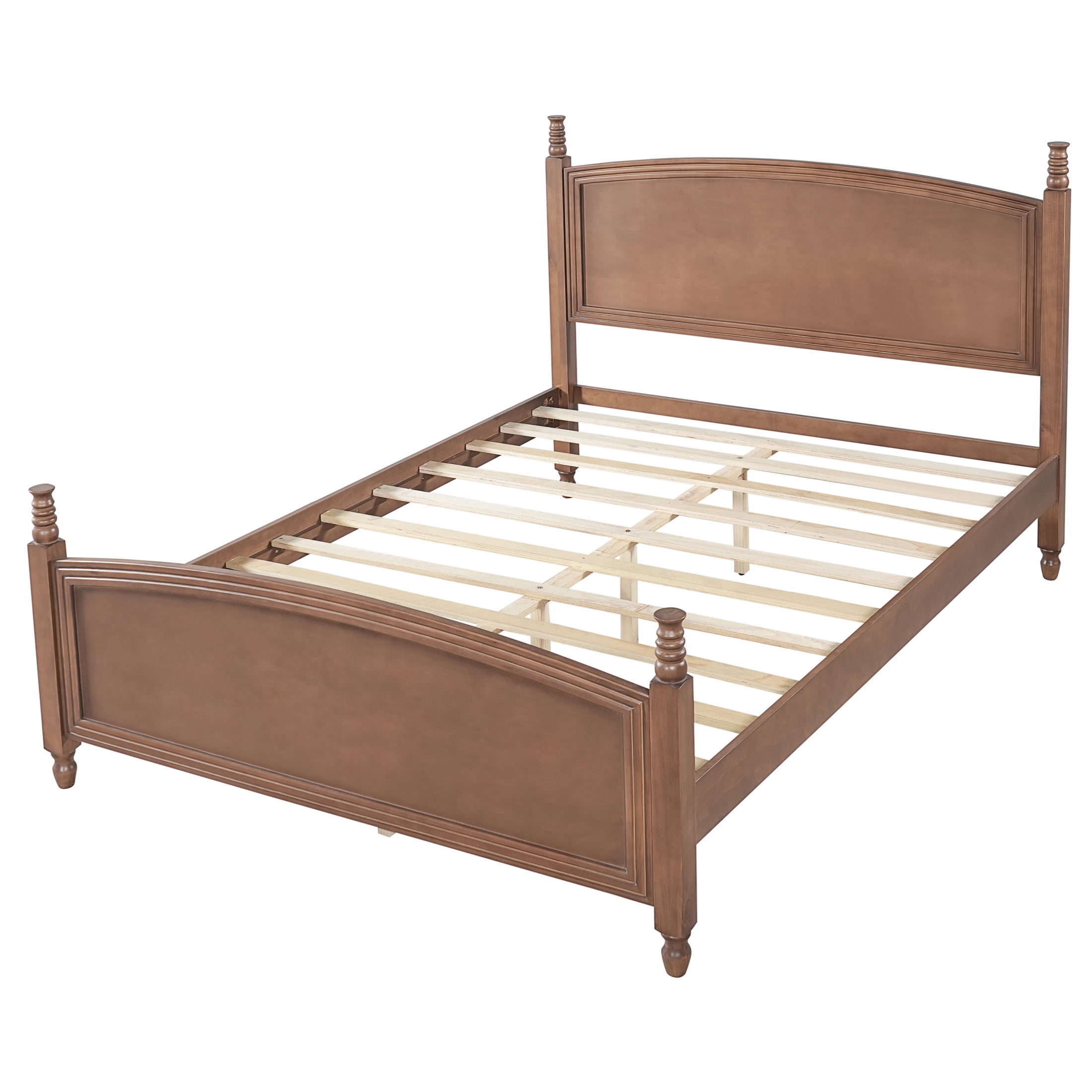 Christopher Knight Home Queen Solid Wood Bed Frame with Headboard and Footboard, Walnut