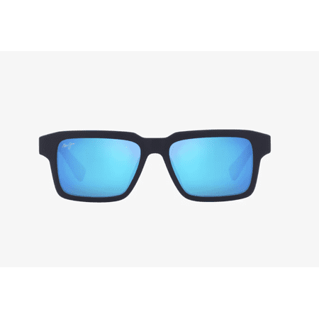 Maui Jim MJ0635S004 Kahiko Bold Square Sunglasses Matte Dark Blue Frame for Mens