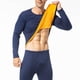 thumbnail image 5 of Conjunto de ropa interior térmica para hombre con capa base con forro polar, parte superior e inferior cálidas para esquiar en invierno, azul oscuro, 5 of 8
