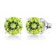 thumbnail image 1 of JeenMata Pendientes Tipo Botón con Solitario de Peridoto (Piedra Natal de Agosto) de Forma Redonda de 1 Quilate en Baño de Oro Blanco de 18 K sobre Plata, 1 of 6