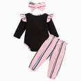 thumbnail image 4 of Preemie Newborn Baby Girl Clothes Ruffle Bodysuit Romper Bowknot Pants Headband Set Infant Fall Winter Outfit 0-18 Months Kaprioy Baby Girl Clothes, 4 of 9