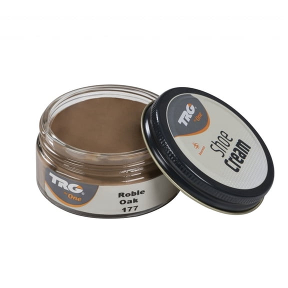 TRG Oak 177 shoe cream with beeswax, one of the best shoe polishes that nourishes, maintains, shines and enhances the color of leather shoes and leather boots.