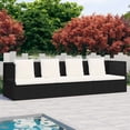 thumbnail image 1 of vidaXL Garden Bed with Cushion & Pillows Poly Rattan Black, 1 of 5
