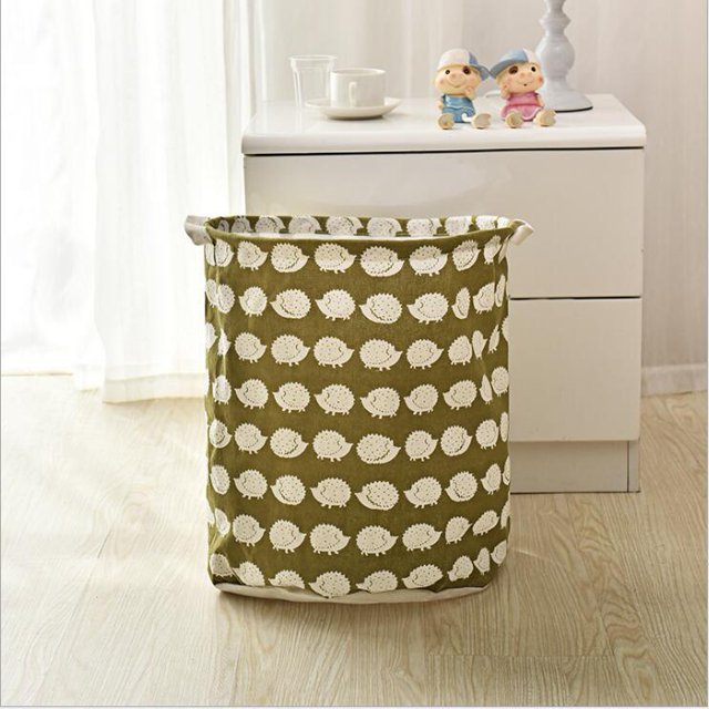Cesta de lavandería de tela de algodón y lino, sencilla, moderna, impermeable, plegable, para guardar ropa, para el hogar, grande, redonda