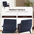 thumbnail image 5 of CQSXDA Mid Century Accent Chair with Upholstery, Solid Wood Frame and Detachable Lumbar  Pillow for Versatile Spaces, Antique Blue, 5 of 12