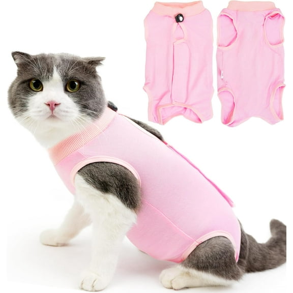Cat Recovery Suit for Abdominal Wounds or Skin Diseases,Kitten Onesie for Cats After Surgery Wear Surgical Spay Suit for Female Cats Kitten Cone of Shame Alternative