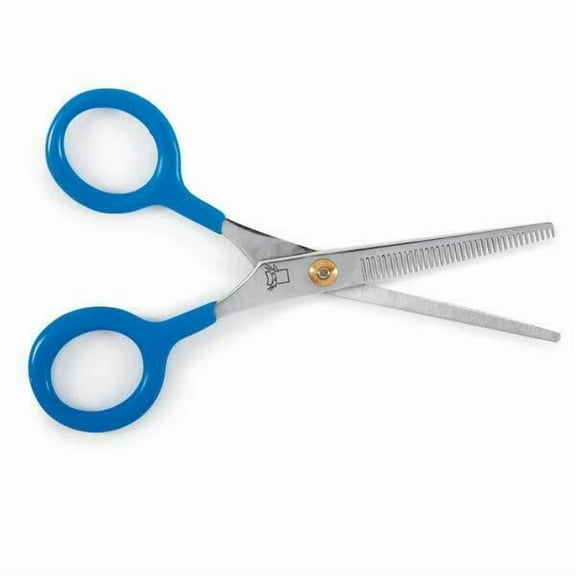 Dog Grooming Shears 36 Tooth Blending Thinning Scissors Blue Coated Handles 5"
