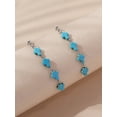 thumbnail image 3 of Western 2 3/4" pierced silver & turquoise stone four cross earrings, 3 of 3