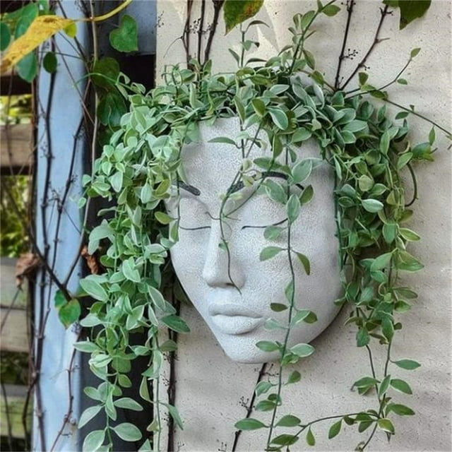 Dpityserensio Décoration Murale en Résine Visage Humain pour Jardin Extérieur