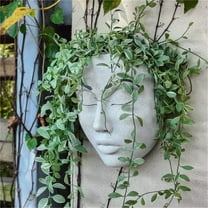 Uutvery Wall Mounted Face Planter,Resin Human Face Flower Pot,Hanging Wall Decoration Window Gardon Pot,Unique Vase Holder for Succulents, Vines, Small Flowers,Planter Outdoor Garden Decor