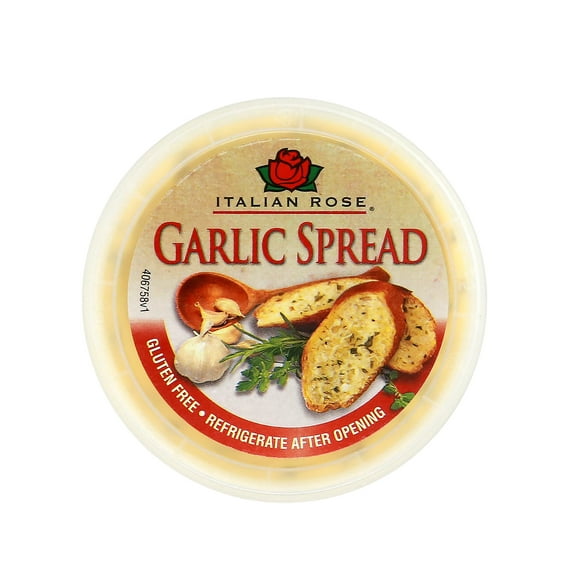 Italian Rose Gluten-Free Garlic Spread, 4 oz, Shelf-Stable, Contains Soy, Milk