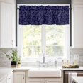 thumbnail image 3 of Retro Christmas Pattern Kitchen Curtains and Valances Set, Abstract Blue Country Decoration Rod Pocket Window Valance Window Curtain Panels for Living Room Bedroom Laundry, 27.5x36in, 3 Pieces, 3 of 7