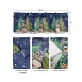 thumbnail image 5 of Navy Blue Christmas Penguins Kitchen Curtain Valances for Windows Farmhouse Short Curtains, Xmas Winter Snowflake Rod Pocket Valance Curtain for Bedroom Cafe Living Room 56"x16", 5 of 8
