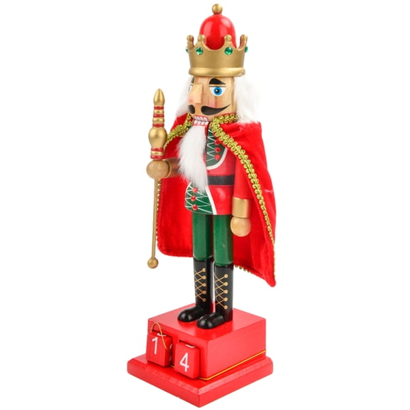 FENGGUIQU Sturdy Red Wooden Nutcracker Ornament for Christmas Home Decor