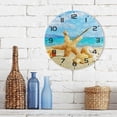 thumbnail image 7 of SKYSONIC Beach Landscape with Sunbeam Wall Clock 10 Inch Silent Non Ticking Round Clock Oil Painting Clock Easy to Read Clock for Living Room Bedroom Bathroom Home Decor, 7 of 7