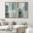 thumbnail image 3 of IDEA4WALL Framed Canvas Print Wall Art Set Abstract Geometric Pastel Blue & Green Fine Art Modern Color Block Splicing Pattern Wall Decor Minimal Boho Artwork for Home Decor - Natural 16"x24"x2, 3 of 5
