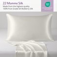 thumbnail image 4 of 22 Momme Silk Pillowcase - Natural Ivory, 4 of 10