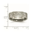 thumbnail image 6 of Chisel Titanium Polished Laser Etched 6mm Celtic Knot Flat Band, 6 of 7