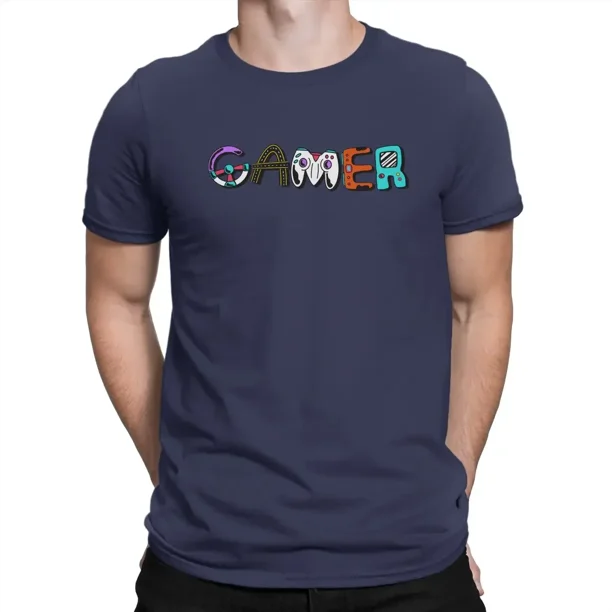 Camiseta de tela con cuello redondo y diseño de gamer para hombre, divertida y de alta calidad, ideal como regalo, estilo harajuku.