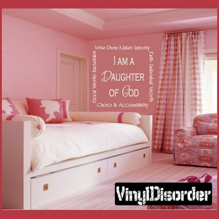 I am a Daughter of God Tile Layouts Vinyl Wall Decal Sticker Mural Quotes Words TL038 36 Inches