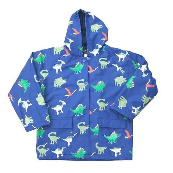 Little Boys Blue Dinosaurs Rain Coat 4T