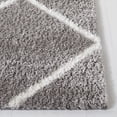 thumbnail image 3 of SAFAVIEH Tahoe Elwyn Trellis Shag Runner, 2' x 9', Grey/White, 3 of 10