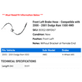 thumbnail image 2 of Front Left Brake Hose - Compatible with 2000 - 2001 Dodge Ram 1500 4WD, 2 of 2