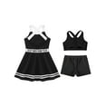 thumbnail image 4 of YUUMIN Kids Tennis Dress Outfits Girls Golf Athletic Dresses and Dance Crop Tops with Booty Shorts Black 10, 4 of 5