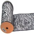 thumbnail image 1 of Vickerman 6" x 10yd Silver Lame Velvet Black Zebra Ribbon, 1 of 1