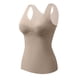 thumbnail image 2 of Ropa interior térmica para mujer, de moda, lisa, con cuello redondo, cojín en el pecho, camiseta térmica cálida de poliéster para mujer, cintura baja., 2 of 3