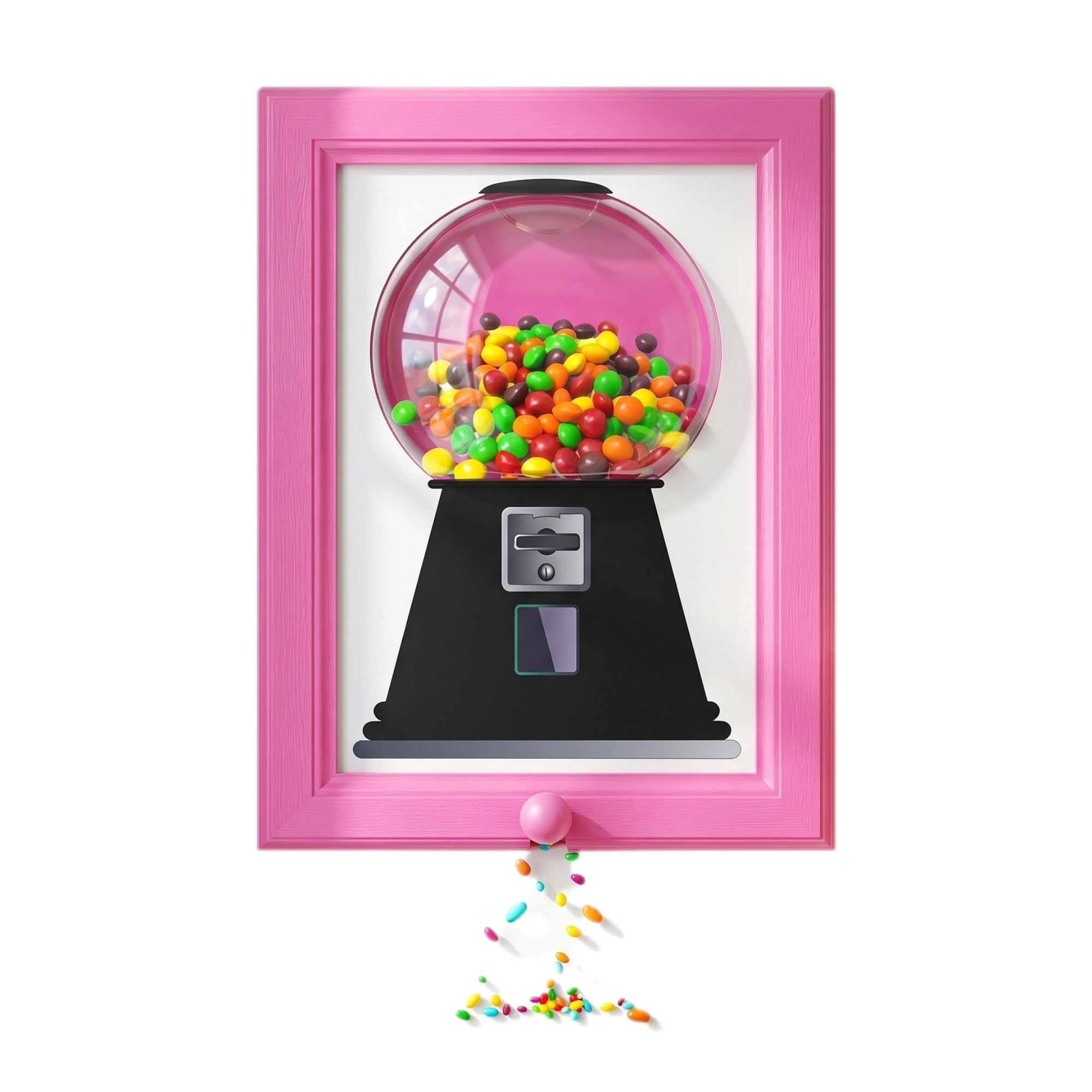 Candy Dispenser Picture Frame – Handy Wall Candy Frame, Wall Mounted Dispenser for Candies, Nuts, or Snacks – Great for Birthday & Holiday Gifts