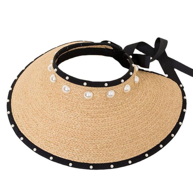 Sombreros con visera para mujer, de ala ancha, con cola de caballo enrollable, sombrero de playa de verano, UV, empacable, plegable, para viaje Vhermosa Gorras y Gorros