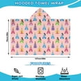 thumbnail image 2 of Colorful Princess Pattern Hooded Bath Towel，50"x30" for Ages 3 To 12 Kids, Quick Dry Lightweight Soft Microfiber Hood Beach Towel Cover Up for Kids, 2 of 7