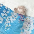 thumbnail image 2 of Yiaed Hanging Orchids Floral Blue Print Dog Blankets-Cat Blanket Washable for Couch Protection,Puppy Blanket, Soft Plush Reversible Throw Furniture Protector-, 2 of 8