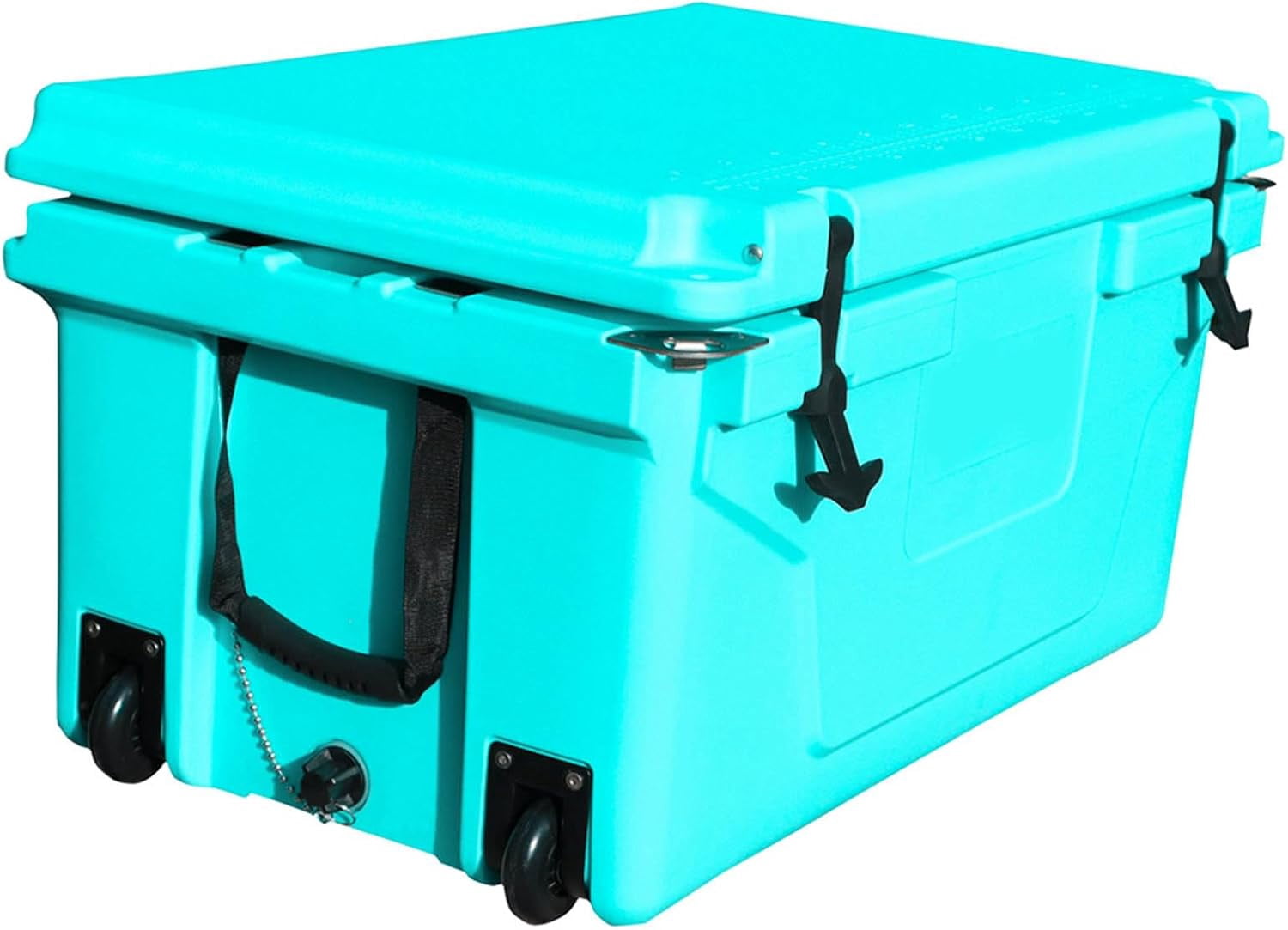 65QT Portable Cooler with Wheels, Outdoor Ice Chest Box for Fishing Party Beach Drink Beverage Camping Picnic Boat Barbecue