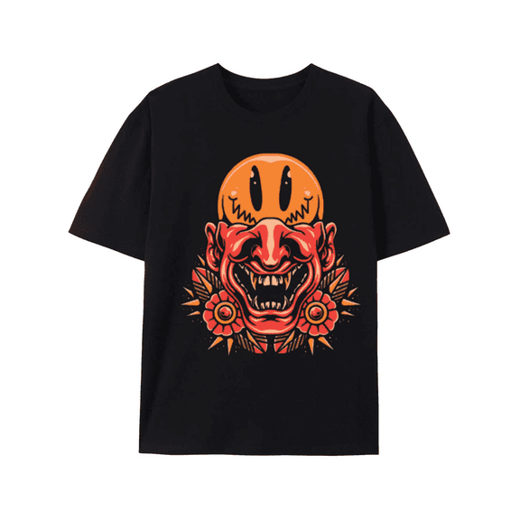 Psychedelic Smiley Face Demon Graphic Tee