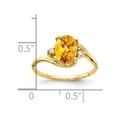 thumbnail image 2 of Primal Gold 14 Karat Yellow Gold 8x6mm Oval Citrine and AA Diamond Ring, 2 of 3