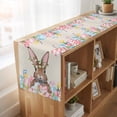 thumbnail image 6 of Table Runners 72 Inches Long Dress Scarves, Bunny Easter Farmhouse Kitchen Table Runner, Coffee Tablerunners, Pink Blue Eggs Tulips Floral Rabbit Rustic 18x72 Inch, 6 of 9