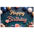 thumbnail image 2 of Yatrandify Elegant Floral Birthday Party Banner Decorative Background for Celebration Indoor Decoration Event, 2 of 8