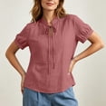 thumbnail image 6 of DeHolifer Women's Summer Tops V-Neck Solid Color Casual Lightweight Short Sleeve Tee T-Shirts Pink XL, 6 of 8