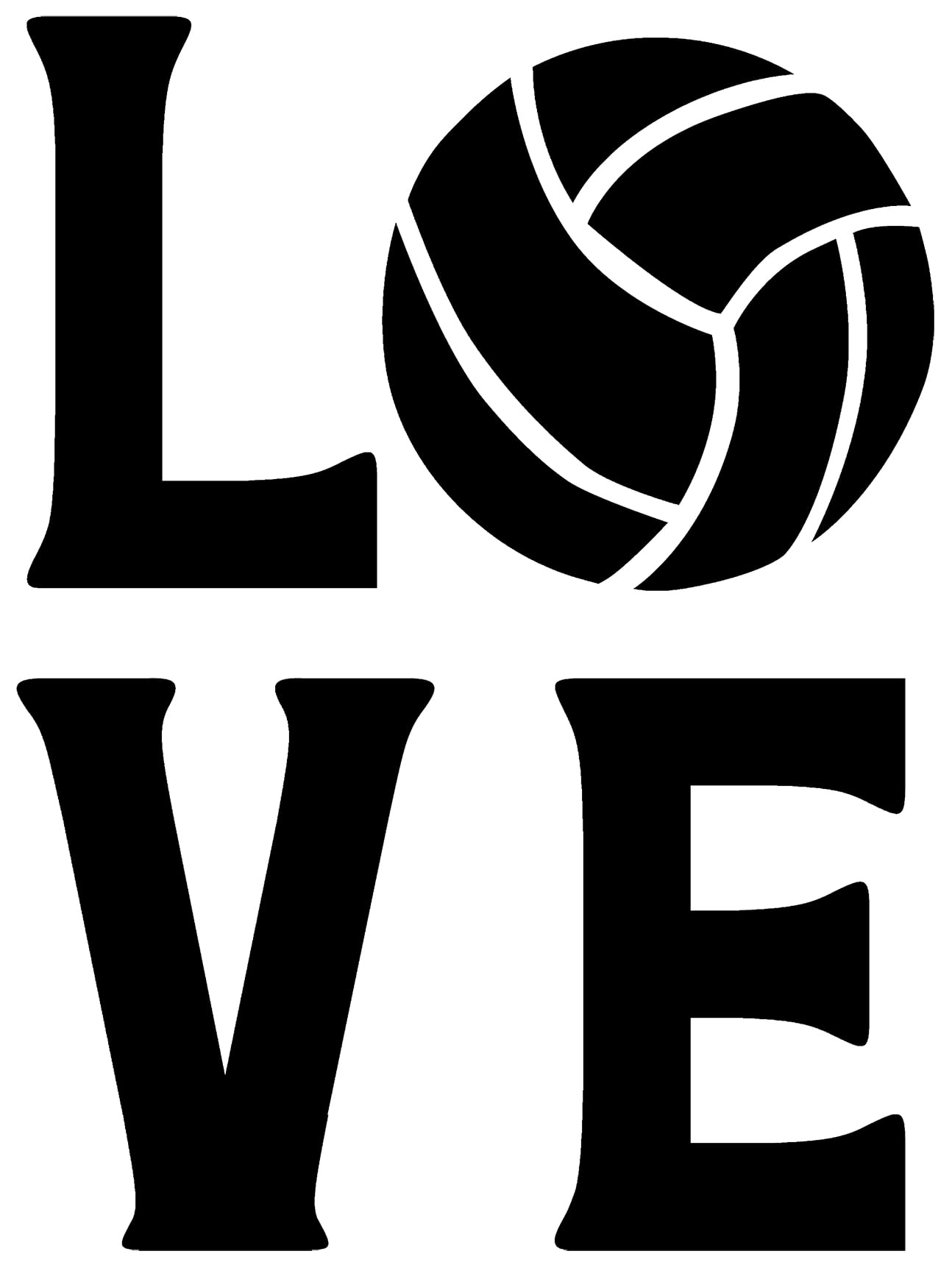 Love Volleyball Sports League Team Play Net Wall Decals for Walls Peel