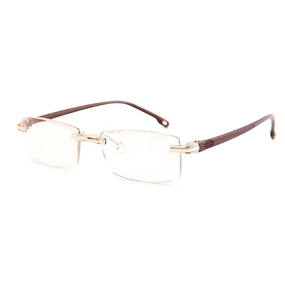 XIRQI Lightweight Rimless Bifocal Anti-Blue Light Reading Glasses for Men Women Fashion Reader