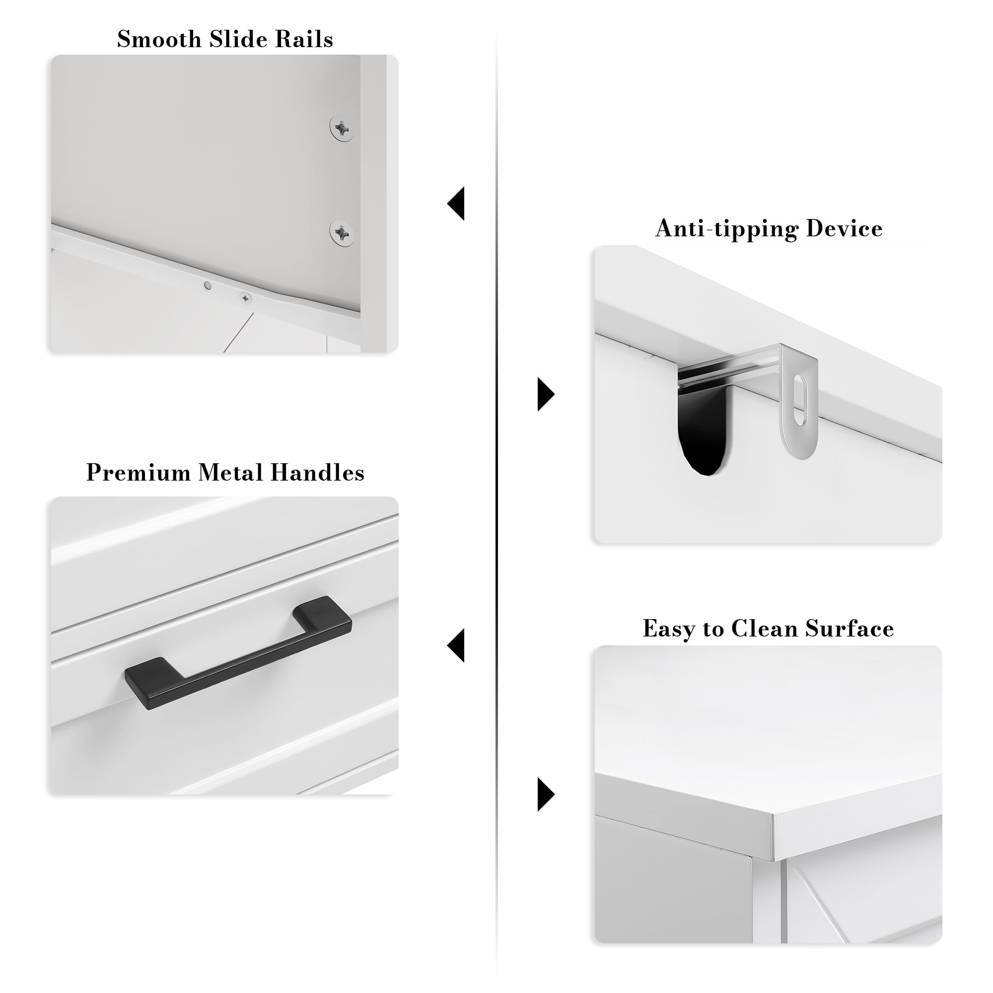 Homfa 6 Drawer White Dresser, Tall Chest of Drawer Dresser for Bedroom Living Room with Metal Handles
