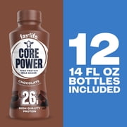 Core Power Protein Shake, Chocolate, 26g Bottle, 14oz, 12 Pack