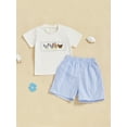 thumbnail image 4 of BemeyourBBs Boy Summer Outfits Chick Embroidery Short Sleeve T-Shirts Plaid Shorts, 4 of 9