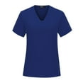 thumbnail image 5 of Scrubs for Women Sets with Pockets Short Sleeve V-Neck Solid Color Loose Ankle Cuff Pants Pocket Caregiver Blouses Nursing Uniform Set, 5 of 7