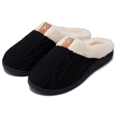 

Men Ladies Padded Cotton Slippers Comfortable Home Shoes——Black || L (42-43)