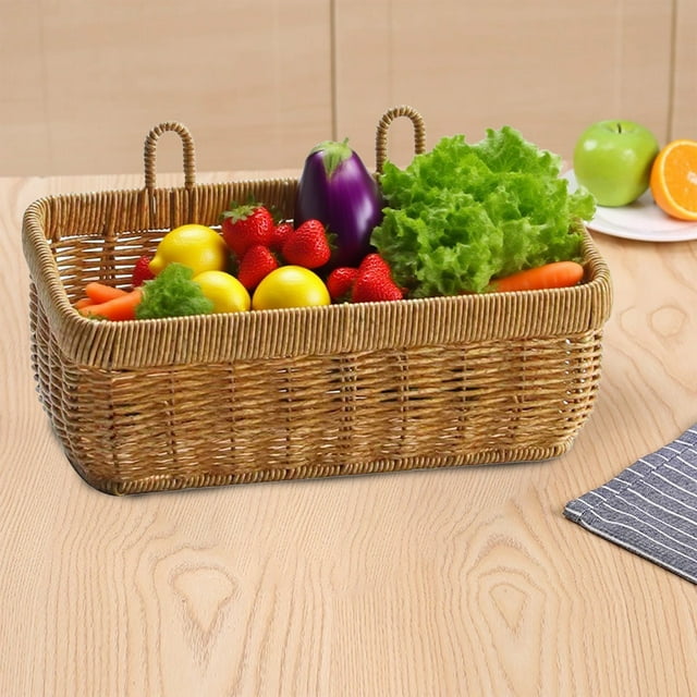 Tranfacy Kitchen Decorations,Wicker Basket,Imitation Vines Weaving Storage Basket - Wall Decoration Flower Arrangement Storage Basket - Wall Hanging Basket