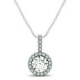 thumbnail image 1 of Pendentif Style Rond Halo en Or Blanc 14k avec Diamant (5/8 cttw) 18 Po, 1 of 4