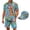 Funny Shark, variant on Men’s Vacation Beach Outfit,2Piece Shorts Sets,Retro Sunset Palm Print Button Down Shorts Sleeve Shirts and Shorts Matching Hats for Travel Beach Resort